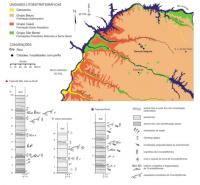 Figura 3 - Mapa Geológico do Noroeste do Estado de São Paulo (modificado de Paula & Silva, 2003); e Perfis litológicos dos afloramentos da fazenda São José; fazenda RaoX, e Usina Generalco, todos em General Salgado